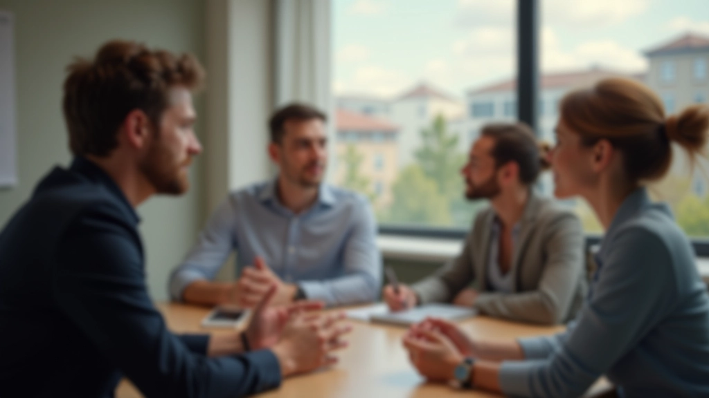 Team in Meeting, Mitglieder hören aktiv zu und nicken sich gegenseitig zu