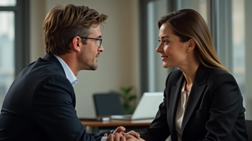 Führungskraft führt ein tiefgehendes Gespräch mit einem Mitarbeitenden, voller Aufmerksamkeit