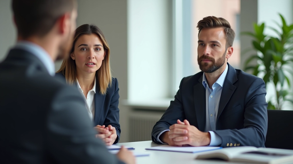 Zwei Personen in einem Gespräch, eine Person stellt Fragen während die andere nachdenkt und antwortet